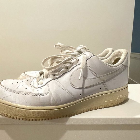White Air Forces - off white/cream dyed - Size 10 - Picture 1 of 3